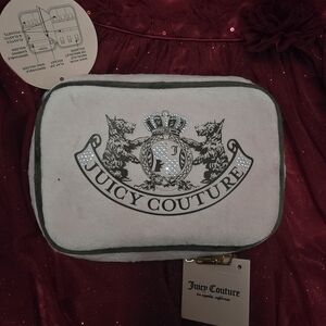 Juicy Couture Pink Velvet Logo Cosmetic Pouch